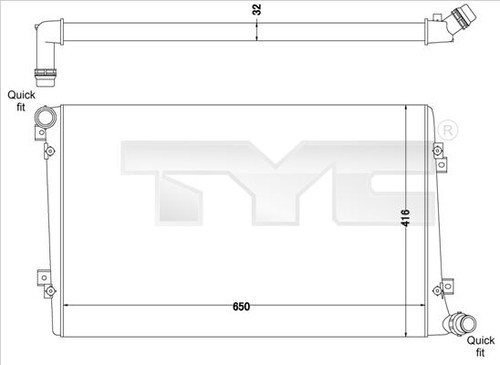 Tyc kühler motorkühlung - kühler,,